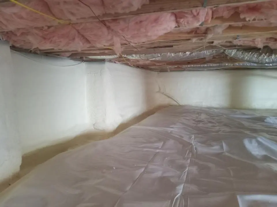 Crawl space encapsulation with closed-cell spray foam for Roof Waterproofing in West Hanover