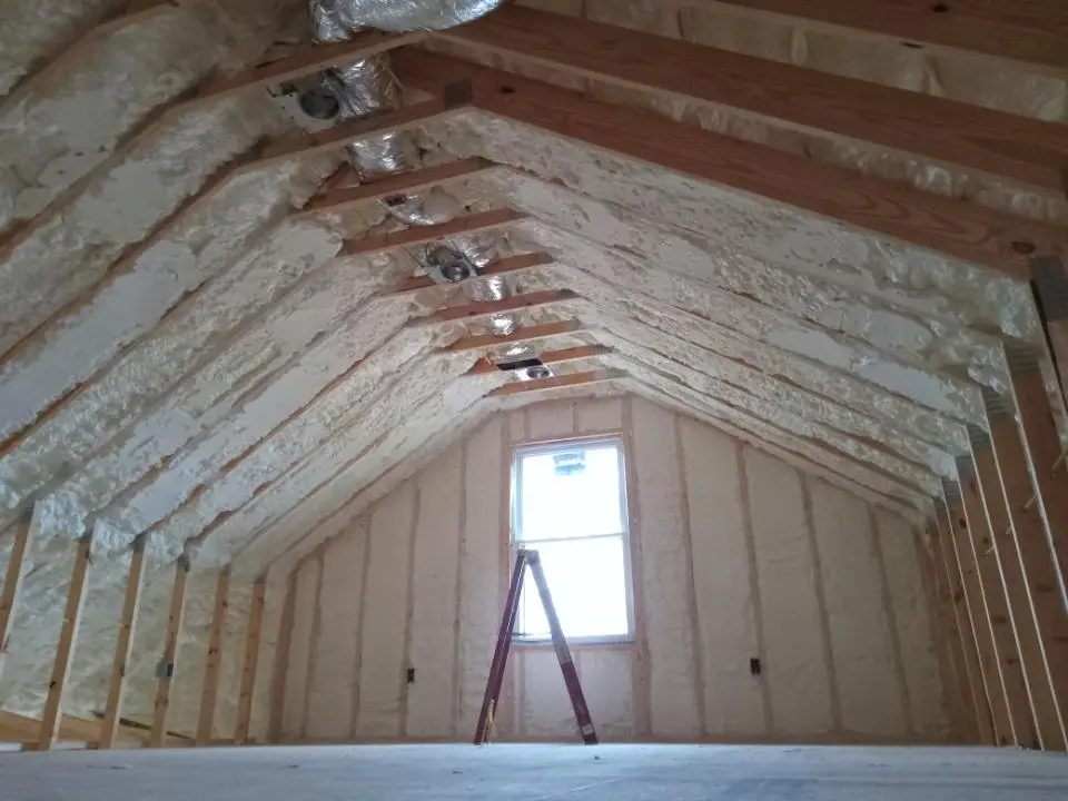 Spray foam roofing application for Crawl Space Insulation project in West Hanover